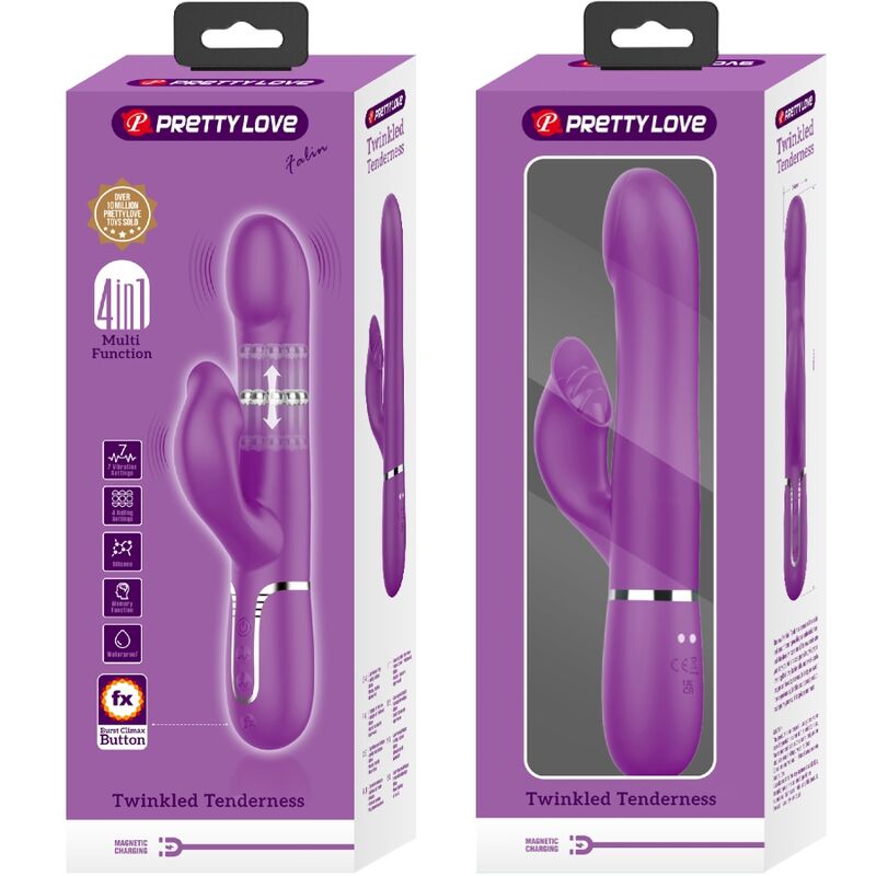 PRETTY LOVE - VIBRATEUR ET STIMULATEUR MULTIFONCTIONNEL 4 EN 1 VIOLET
