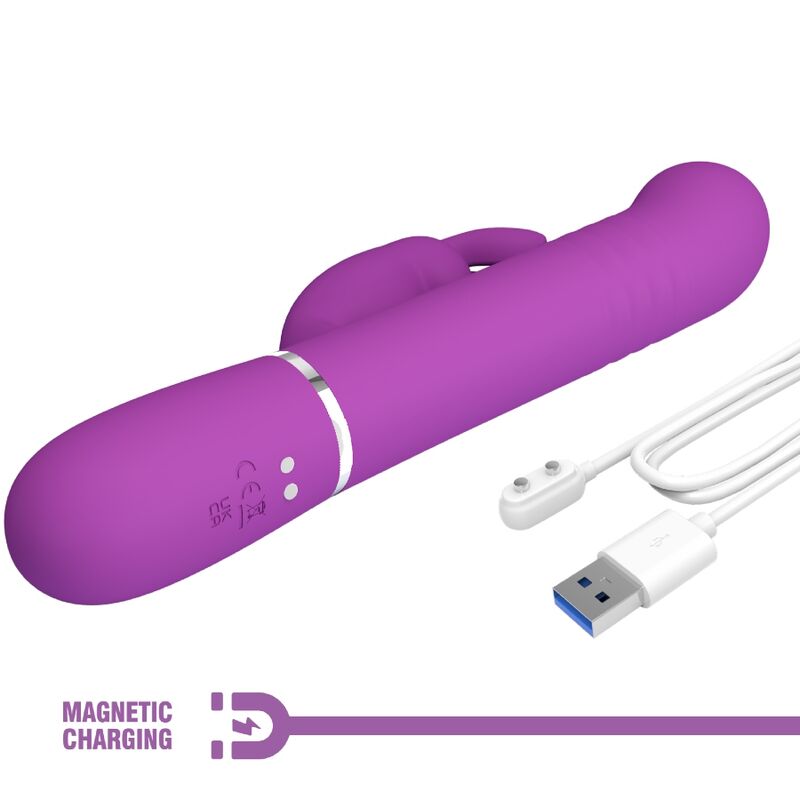 PRETTY LOVE - VIBRATEUR LAPIN MULTIFONCTION 4 EN 1 COALE VIOLET