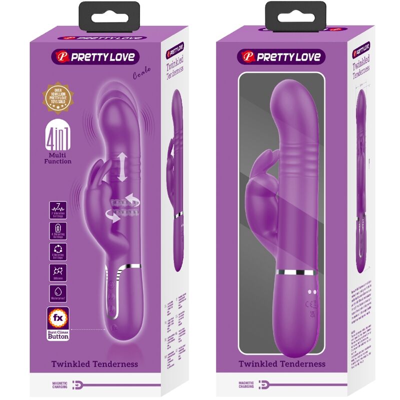 PRETTY LOVE - VIBRATEUR LAPIN MULTIFONCTION 4 EN 1 COALE VIOLET