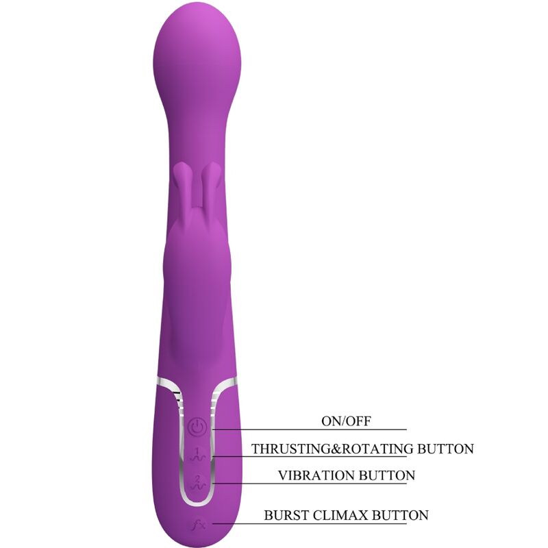PRETTY LOVE - DEJON VIBRATEUR LAPIN MULTIFONCTION 3 EN 1 VIOLET