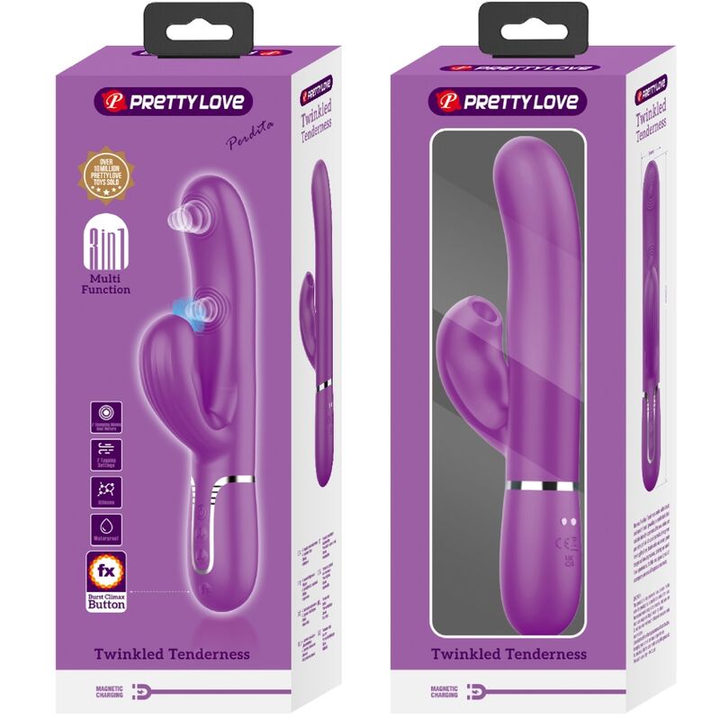 PRETTY LOVE - PERLITA 3 IN 1 MULTIFUNCTIONELE KONIJNENVIBRATOR PAARS