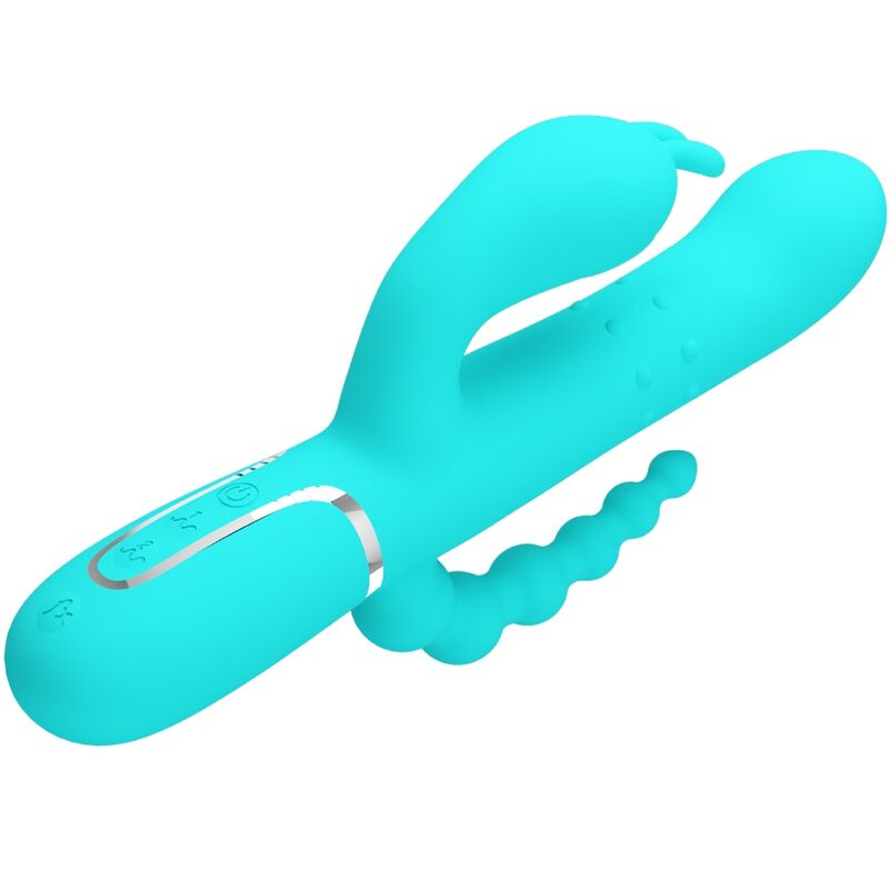 PRETTY LOVE - CAMMY 4 IN 1 MULTIFUNCTIONELE DRIEVOUDIGE KONIJNENVIBRATOR BLAUW