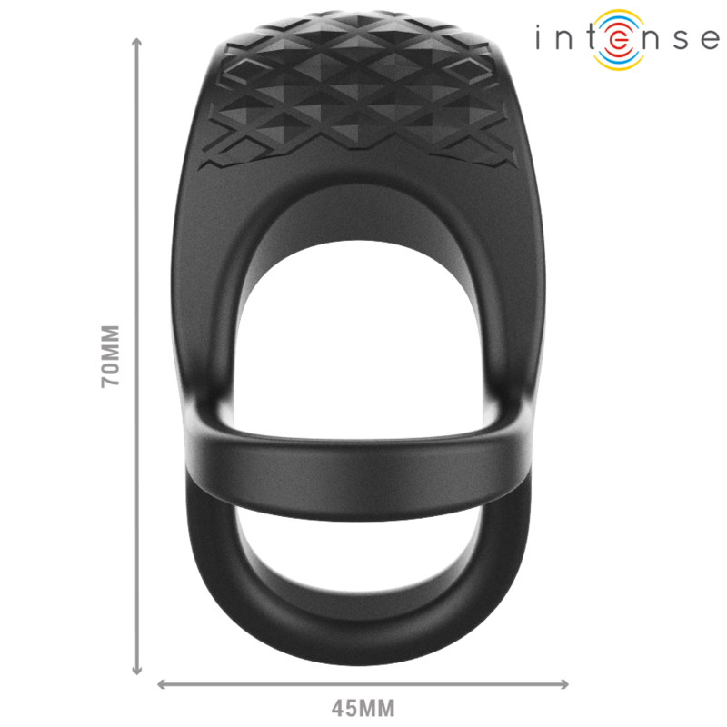 INTENSE - ALEX VIBRATOR DUBBELE PENISRING 10 VIBRATIES ZWART