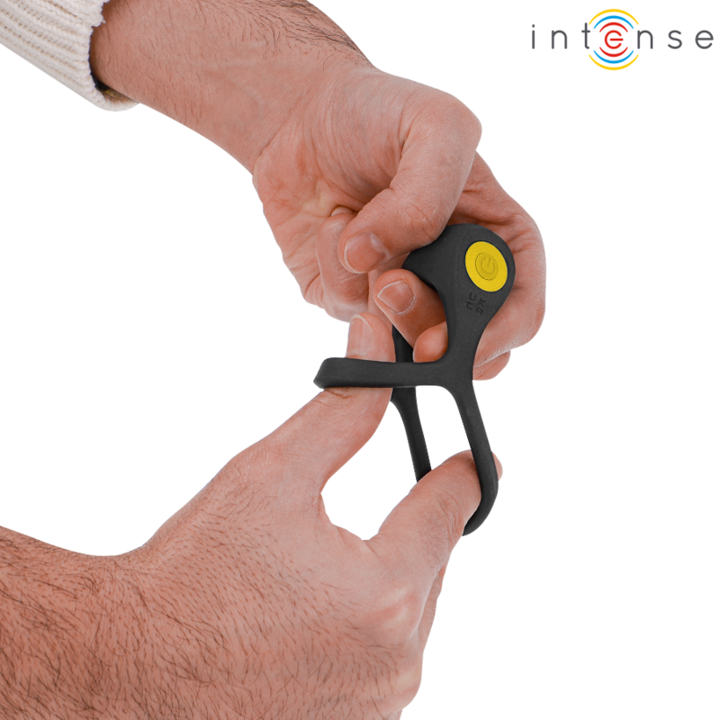 INTENSE - ALEX VIBRATOR DUBBELE PENISRING 10 VIBRATIES ZWART
