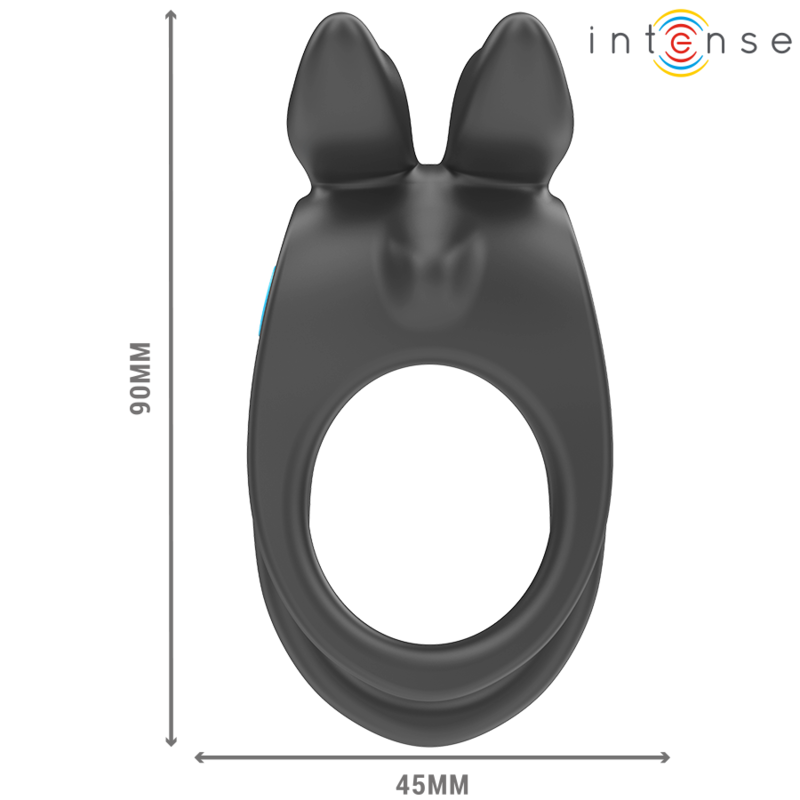 INTENSE - SAM VIBRATOR DUBBELE PENISRING 10 VIBRATIES ZWART