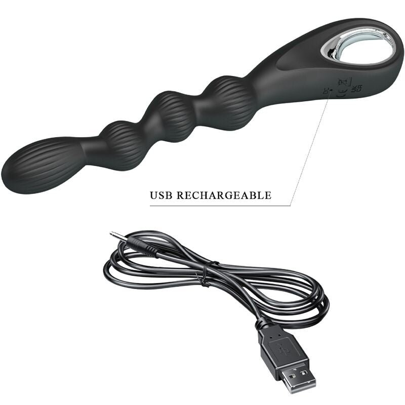PRETTY LOVE - FEDERER ANALVIBRATOR 12 VIBRATIONEN SCHWARZ
