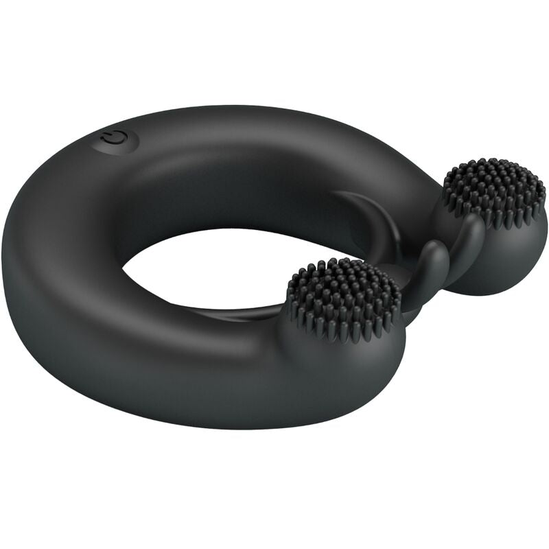 PRETTY LOVE - DAHLIA VIBRATIERING + CLITORIS STIMULATOR 12 VIBRATIES ZWART