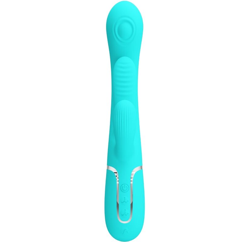 PRETTY LOVE - SHANIA TRIPLE RABBIT MULTIFUNCTIONELE VIBRATOR 3 IN 1 BLAUW