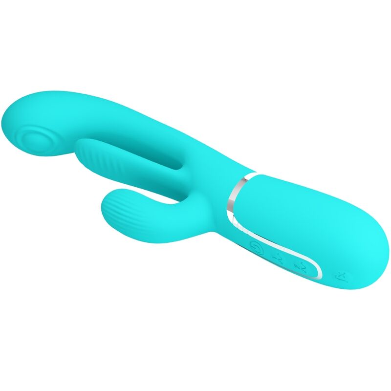PRETTY LOVE - SHANIA TRIPLE RABBIT MULTIFUNCTIONELE VIBRATOR 3 IN 1 BLAUW