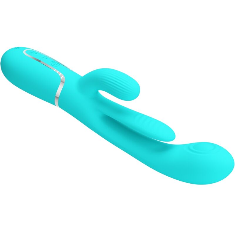 PRETTY LOVE - SHANIA TRIPLE RABBIT MULTIFUNCTIONELE VIBRATOR 3 IN 1 BLAUW