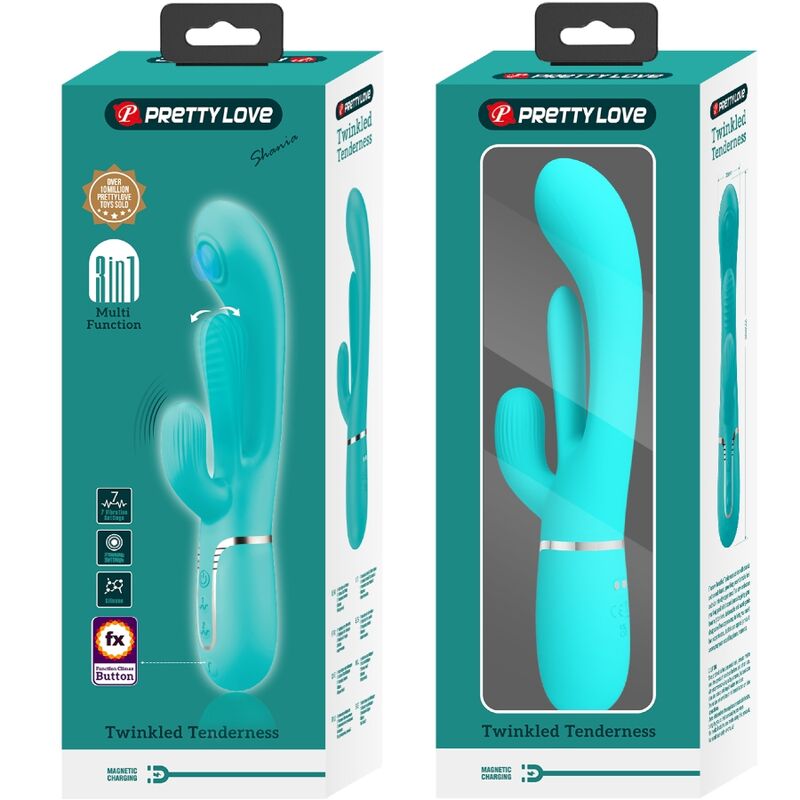 PRETTY LOVE - SHANIA TRIPLE RABBIT MULTIFUNCTIONAL VIBRATOR 3 IN 1 BLUE