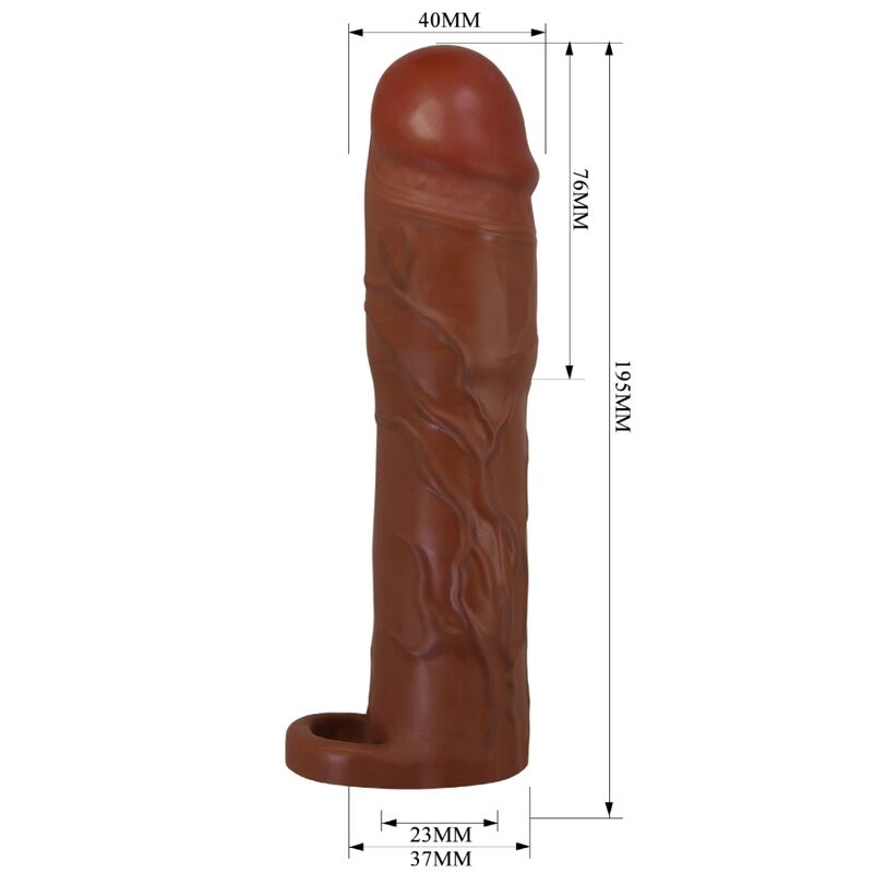 PRETTY LOVE - GERD PENIS SLEEVES MET 7,6 CM VERLENGING MULATTO