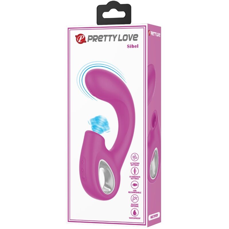 PRETTY LOVE - SIBEL VIBRATEUR POINT G + STIMULATEUR DE CLITORIS 10 VIBRATIONS VIOLET
