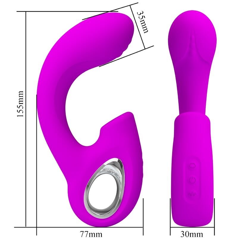PRETTY LOVE - SIBEL VIBRATEUR POINT G + STIMULATEUR DE CLITORIS 10 VIBRATIONS VIOLET