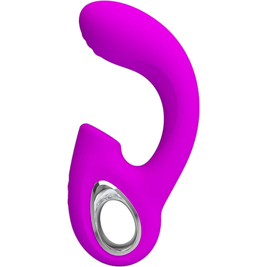 PRETTY LOVE - SIBEL VIBRATEUR POINT G + STIMULATEUR DE CLITORIS 10 VIBRATIONS VIOLET