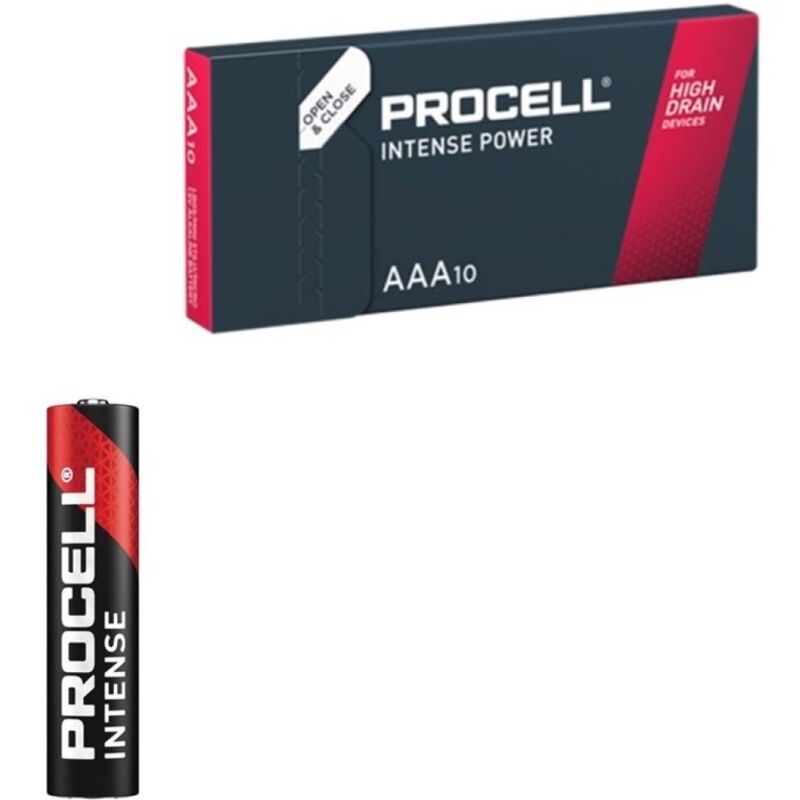 PROCELL - 10 PILES ALCALINES INTENSIVES PUISSANCE LR03 AAA 1,5 V
