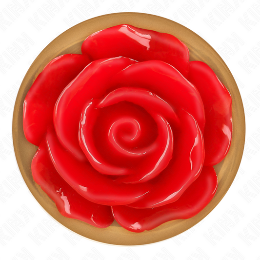 KINK - PLUG ANAL ROSE DORÉ AVEC ROSE ROUGE S