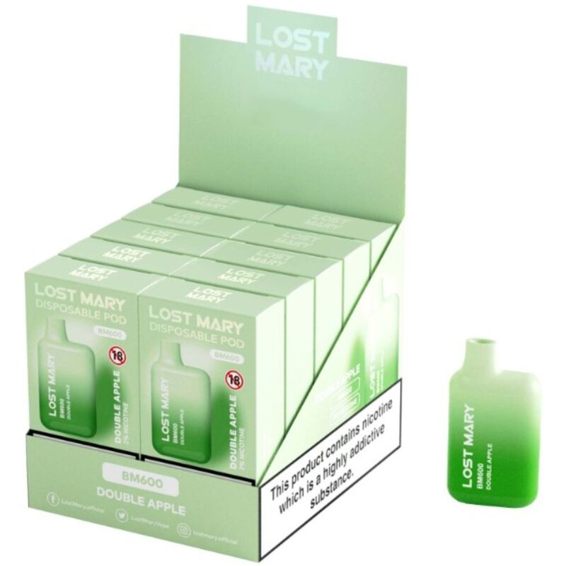 LOST MARY - BM600 NICOTINE VAPER 2% EINWEG DOPPELTER APFEL