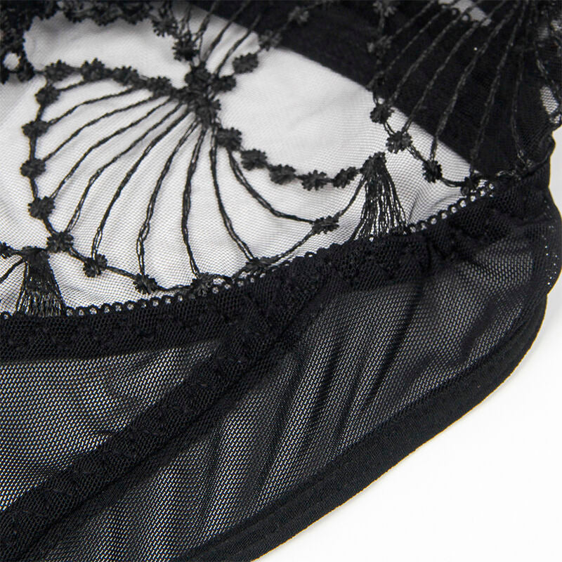 SUBBLIME - 955229 TRANSPARANTE BODY MET HOL KANT ZWART L/XL