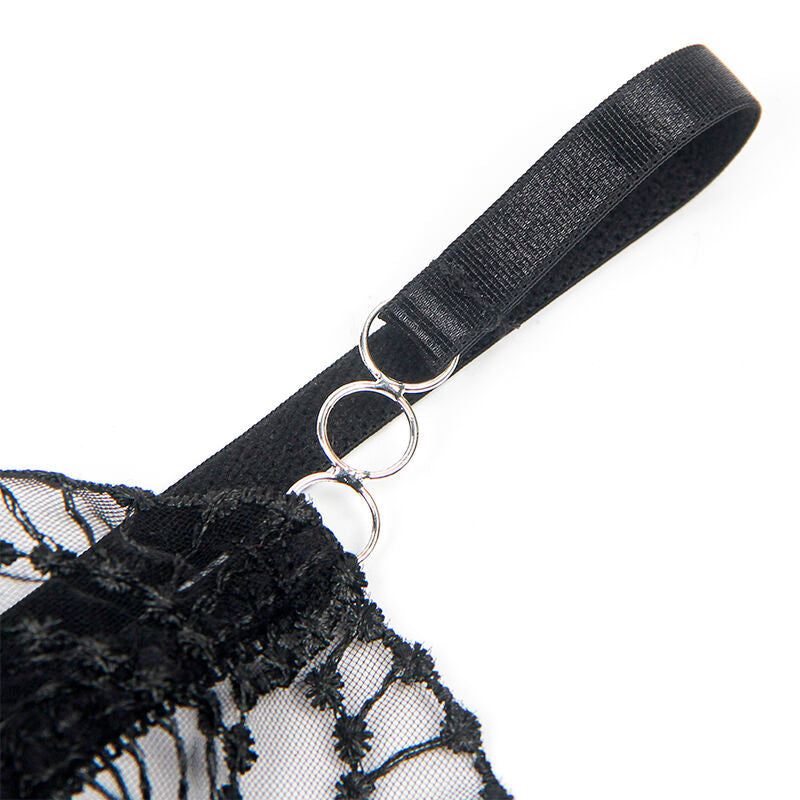 SUBBLIME - 955229 BODY TRANSPARENT AVEC DENTELLE CREUSE NOIR L/XL