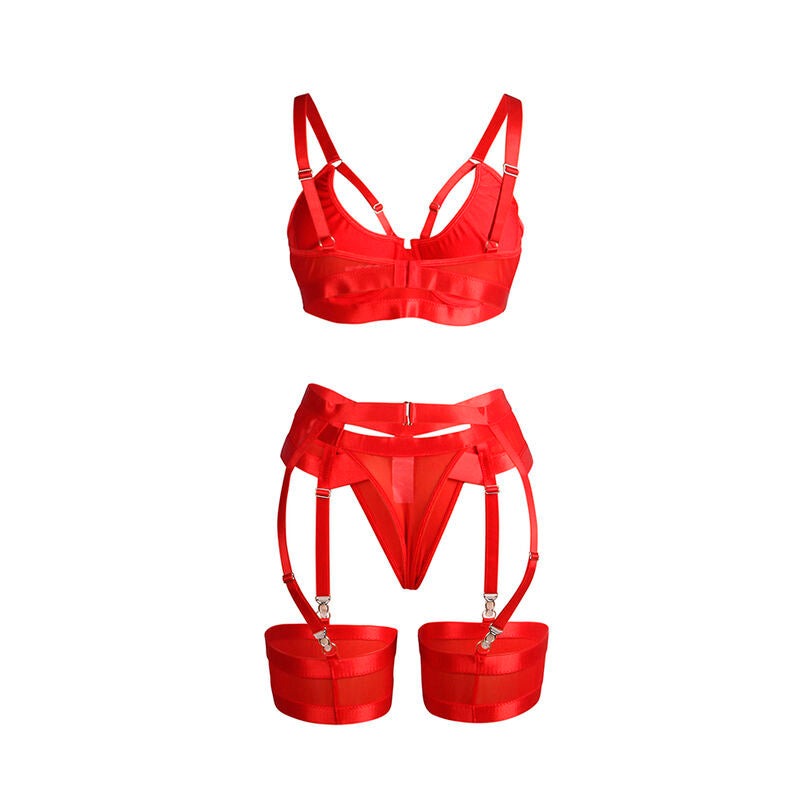 SUBBLIME - 955250 RODE BONDAGE BH MET KORRELBANDEN SET S/M