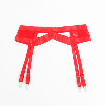 SUBBLIME - 955267 ROTER BONDAGE-BH MIT STRUMPFBAND-SET L/XL
