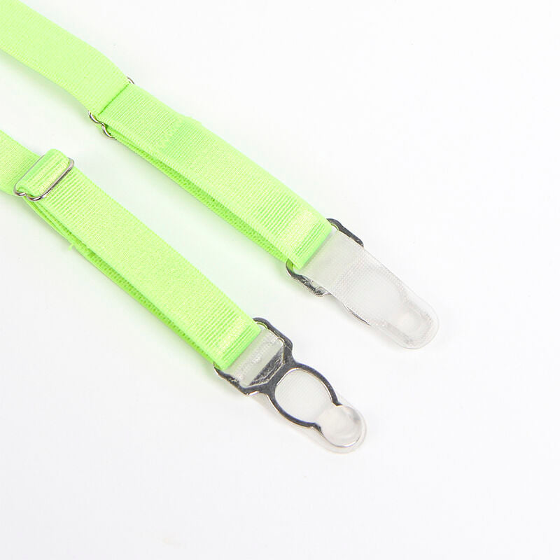 SUBBLIME - 955328 ENSEMBLE SOUTIEN-GORGE AVEC DENTELLE ET PORTE-JARRETELLES VERT ET BLEU L/XL