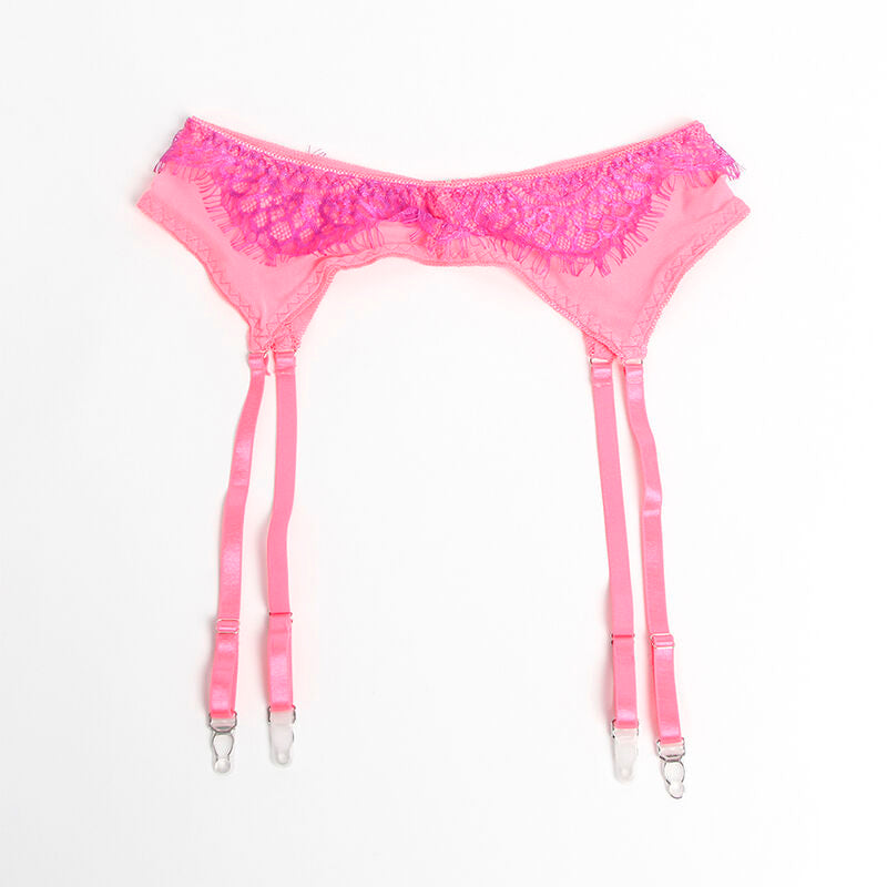 SUBBLIME - 955366 BH-SET MET KANT EN KORRELBAND ROZE EN PAARS L/XL