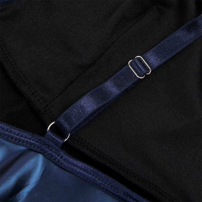 SUBBLIME - 955410 JURK MET BLAUWE LEDEREN BANDJES S/M