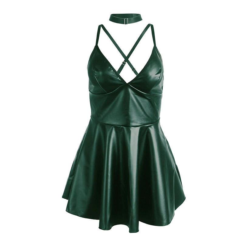 SUBBLIME - 955441 JURK MET GROENE LEDEREN BANDJES L/XL