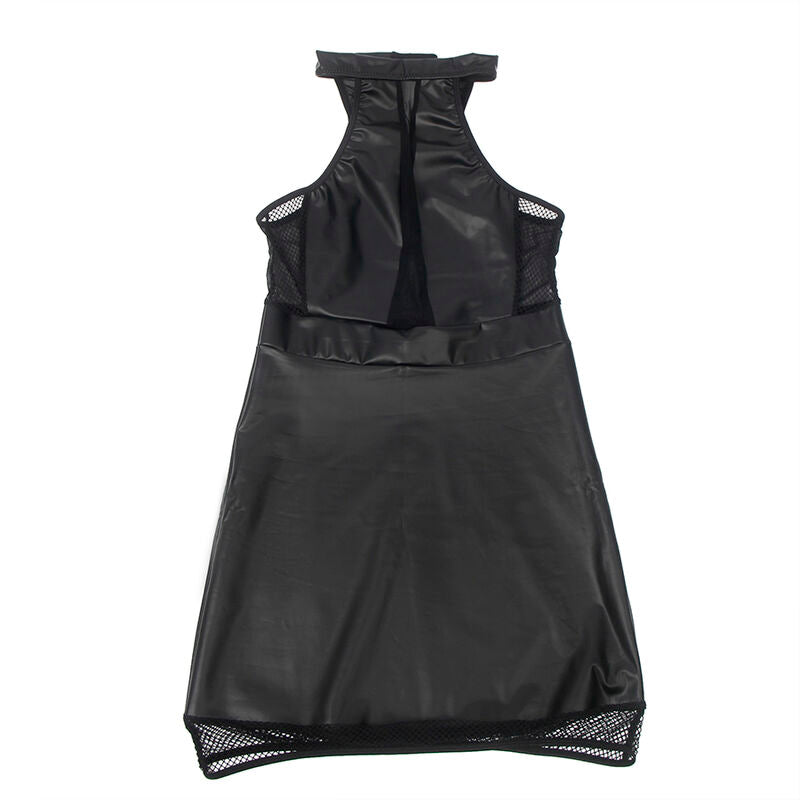 SUBBLIME - 955472 Halterjurk met transparanties, zwart, S/M