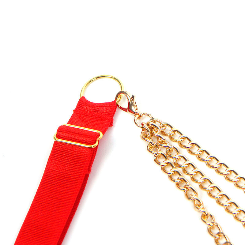 SUBBLIME - 955526 BH-SET MET KETTINGEN EN MESH HART ROOD L/XL