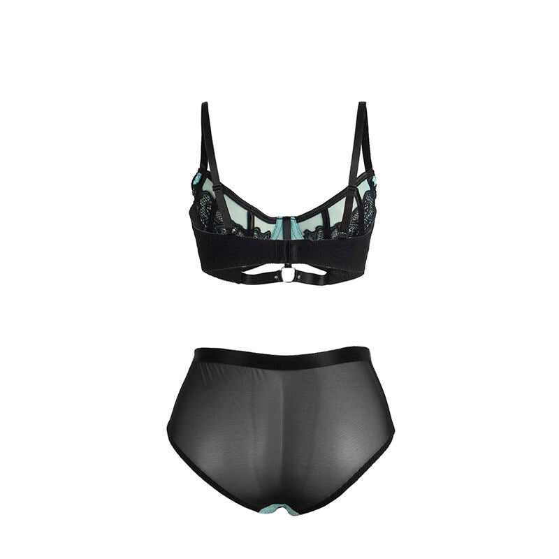 SUBBLIME - 955564 GROENE LAKLEDEREN MESH RITS BH SET L/XL