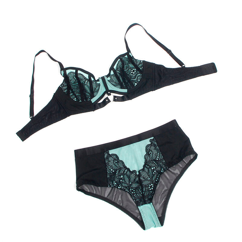 SUBBLIME - 955564 GROENE LAKLEDEREN MESH RITS BH SET L/XL