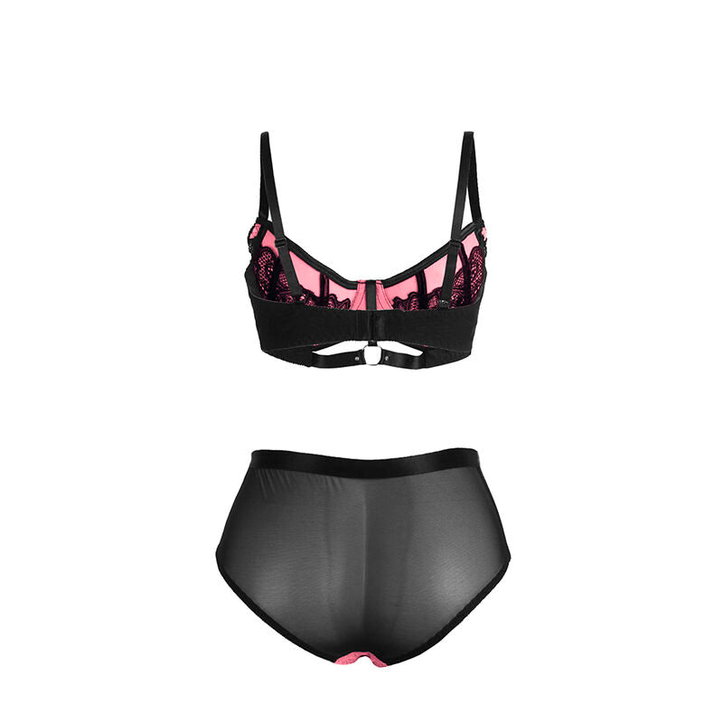 SUBBLIME - 955571 ROZE LAKLEDEREN MESH RITS BH SET S/M