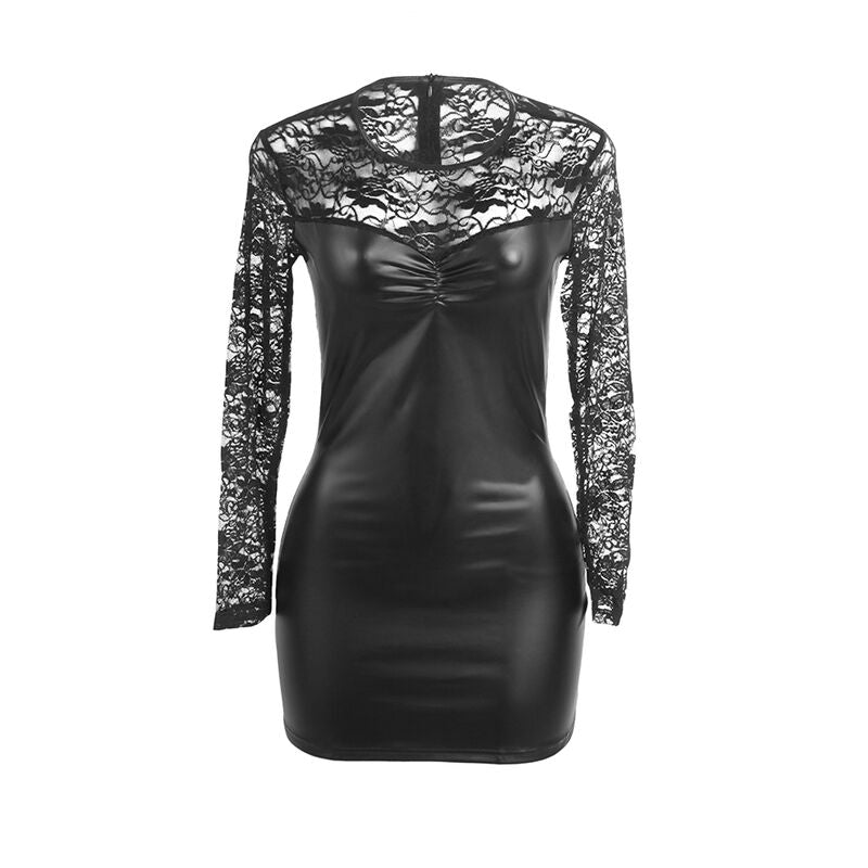 SUBBLIME - 955601 JURK MET LANGE MOUWEN EN ZWART KANT L/XL