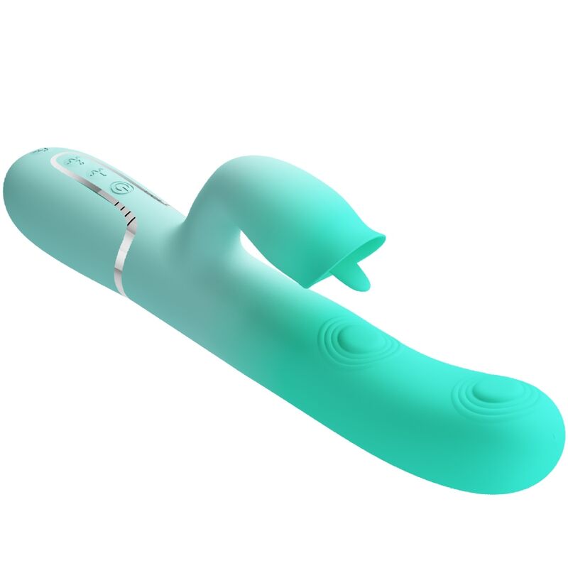 PRETTY LOVE - VIBRATEUR LAPIN MULTIFONCTIONNEL GIGI VERT AQUA