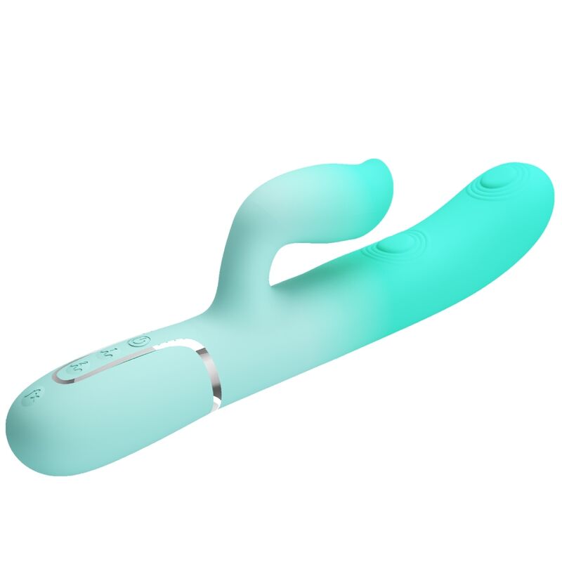 PRETTY LOVE - VIBRATEUR LAPIN MULTIFONCTIONNEL GIGI VERT AQUA