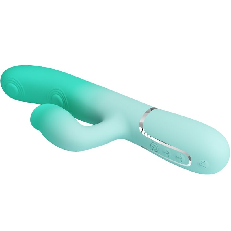 PRETTY LOVE - VIBRATEUR LAPIN MULTIFONCTIONNEL GIGI VERT AQUA