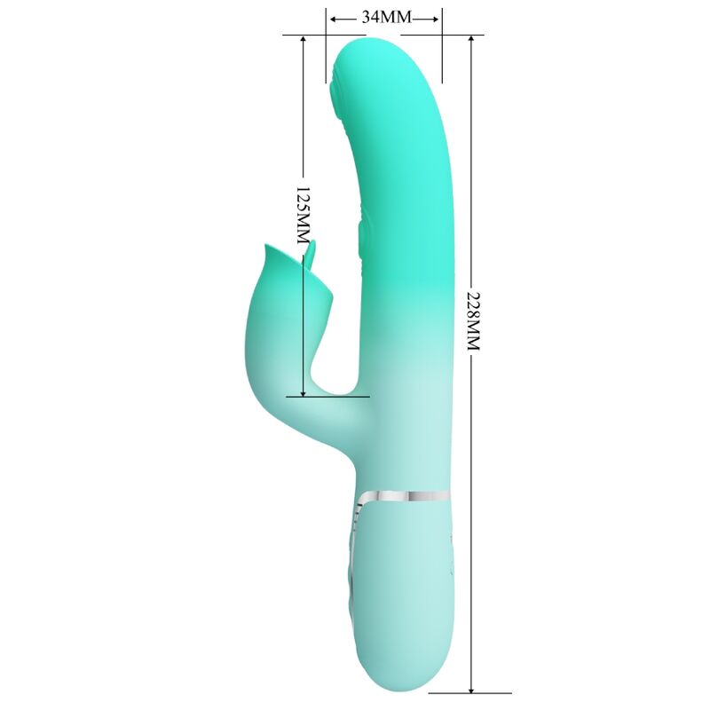 PRETTY LOVE - VIBRATEUR LAPIN MULTIFONCTIONNEL GIGI VERT AQUA