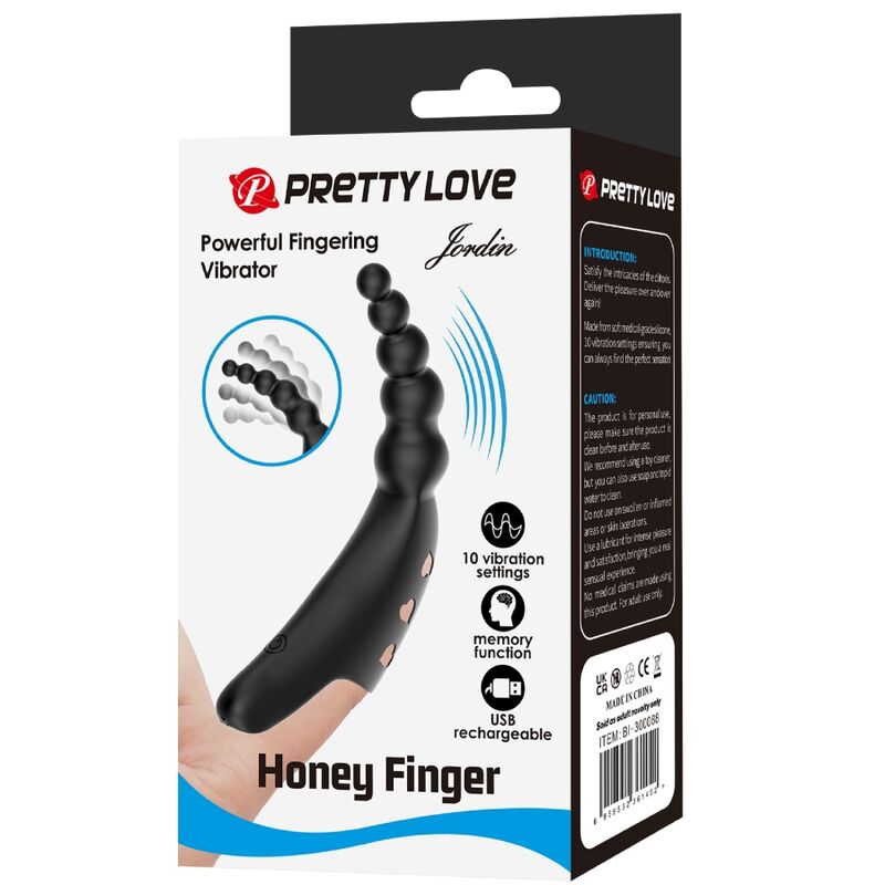PRETTY LOVE - JORDIN VINGERVIBRATOR 10 VIBRATIES ZWART