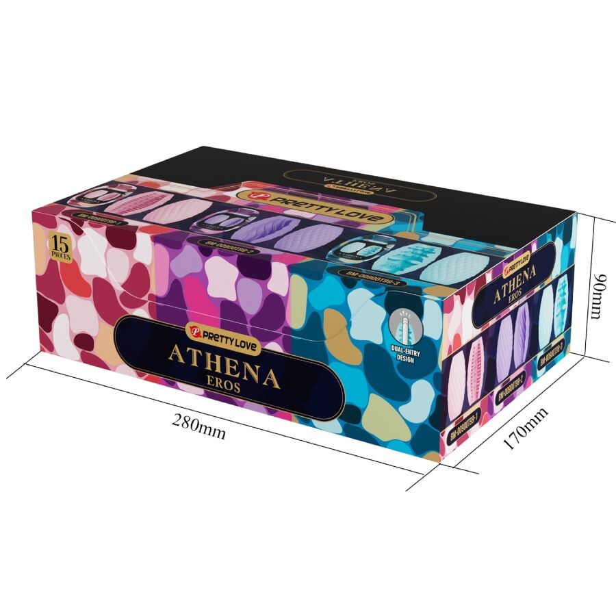 PRETTY LOVE - ATHENA EROS PACK 15 MASTURBATEURS MASCULINS DIFFÉRENTS