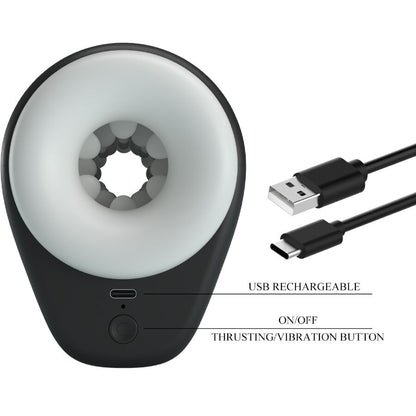 PRETTY LOVE - DJ GIRL MÄNNLICHER MASTURBATOR MIT VIBRATION 5 EINSTELLUNGEN NEGRO