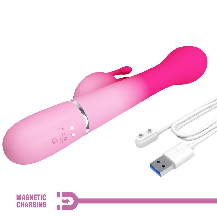 PRETTY LOVE - DEJON 3 IN 1 MULTIFUNKTIONS-RABBIT-VIBRATOR ROSA