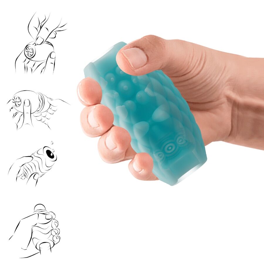 PRETTY LOVE - MASTURBATEUR MASCULIN EN SILICONE ATHENA EROS, BLEU CIEL