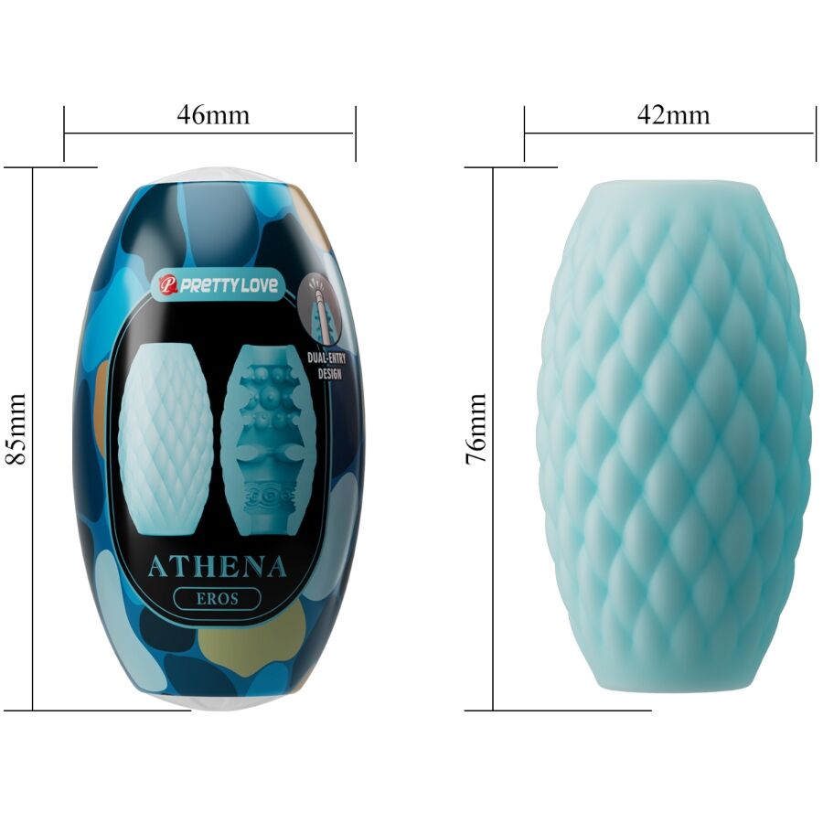 PRETTY LOVE - MASTURBATEUR MASCULIN EN SILICONE ATHENA EROS, BLEU CIEL