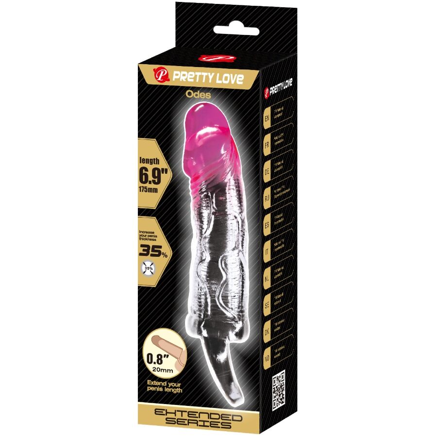 PRETTY LOVE - ODES REALISTISCHE 2 CM PENISVERGRÖSSERUNGSHÜLSE ROSA