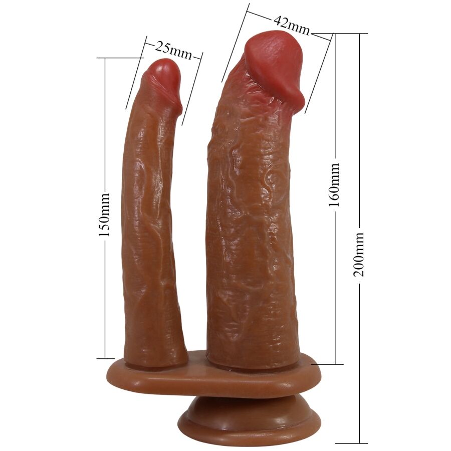 PRETTY LOVE - HULBERT DUBBELE REALISTISCHE DILDO MET VIBRATIE MULATO