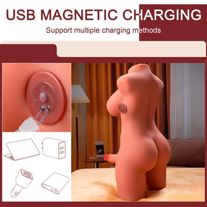 XISE - MIAH LADY BOY WEIBLICHER TORSO MIT DILDO MIT VIBRATION UND STOSSFUNKTION 55 CM