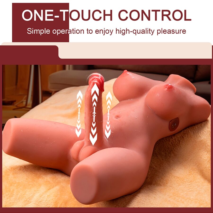 XISE - MIAH LADY BOY WEIBLICHER TORSO MIT DILDO MIT VIBRATION UND STOSSFUNKTION 55 CM